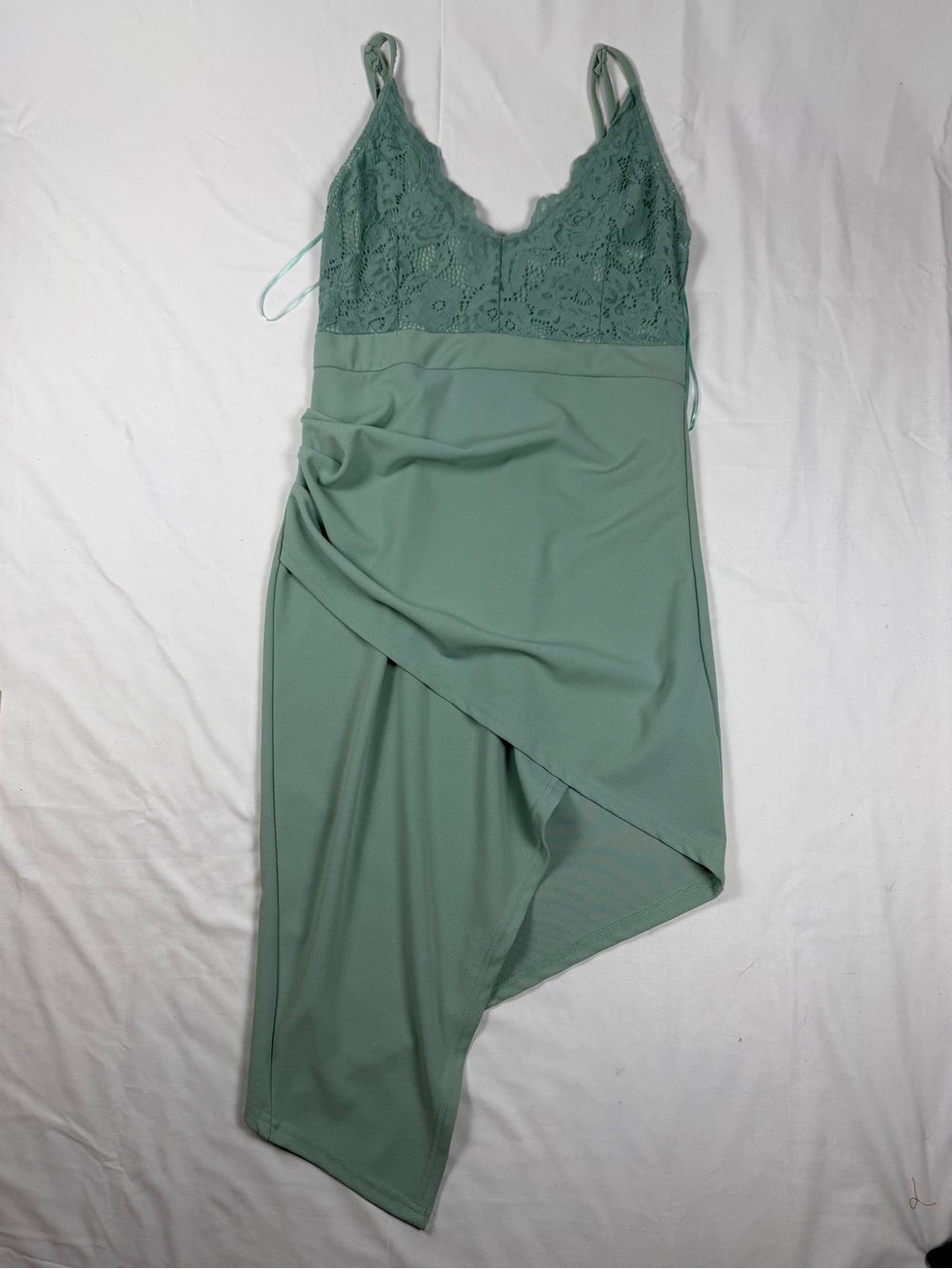 ReVamped Sage Green Lace High Low Dress M